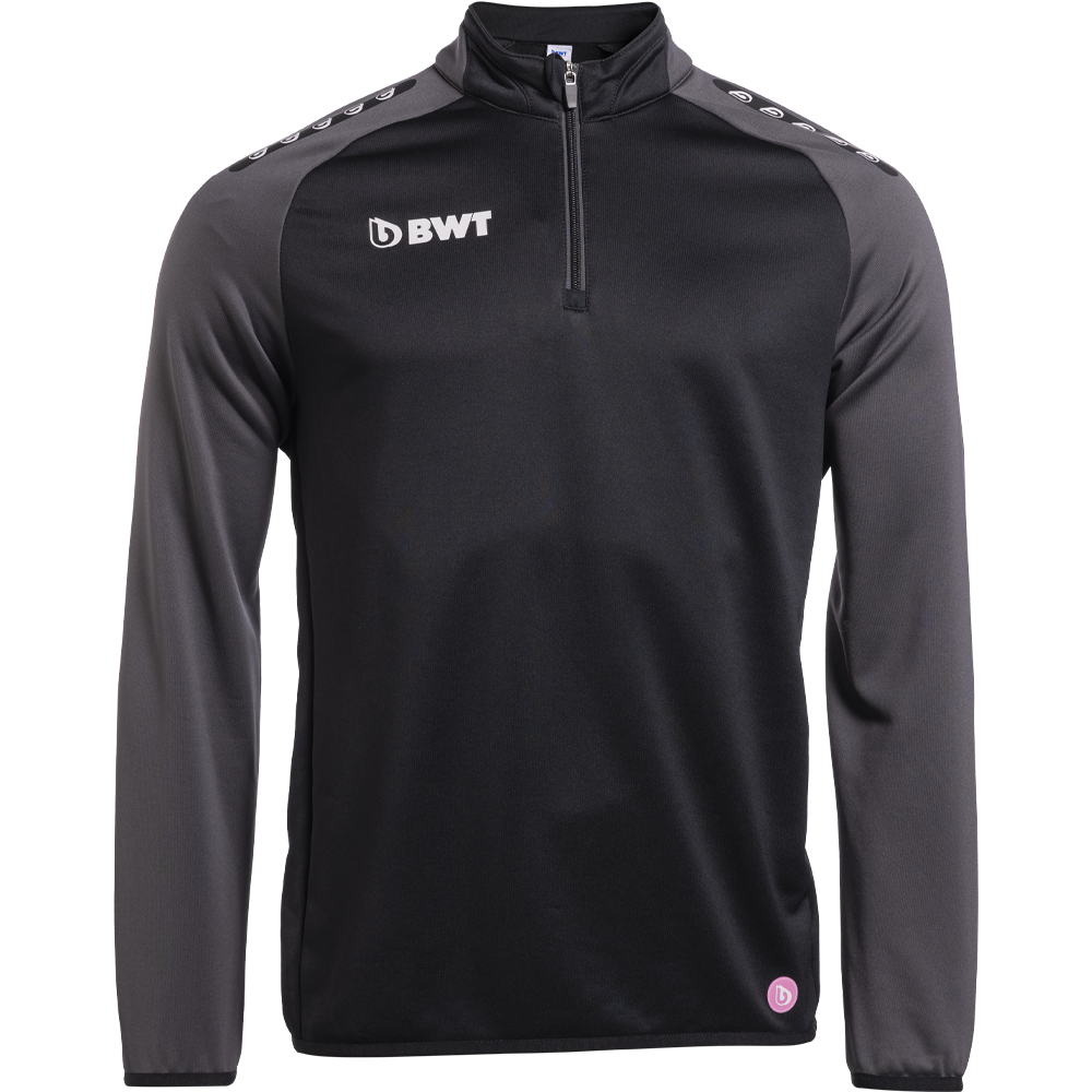 Langarm Trainingsjacke mit Zip-Top Verschluss in schwarz von BWT