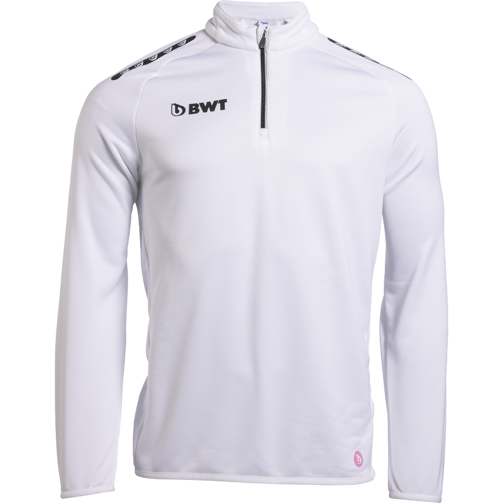 Langarm Trainingsjacke mit Zip-Top Verschluss in weiß von BWT
