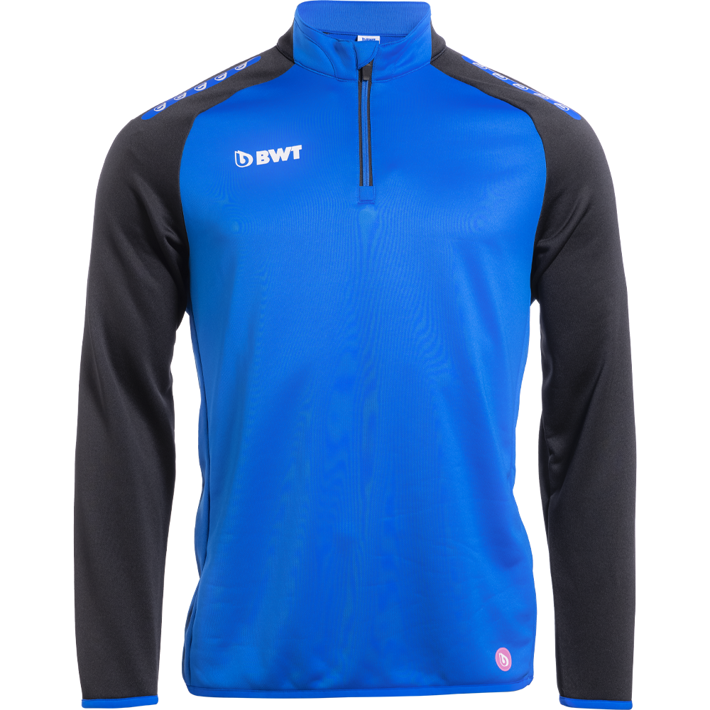 Langarm Trainingsjacke mit Zip-Top Verschluss in blau von BWT