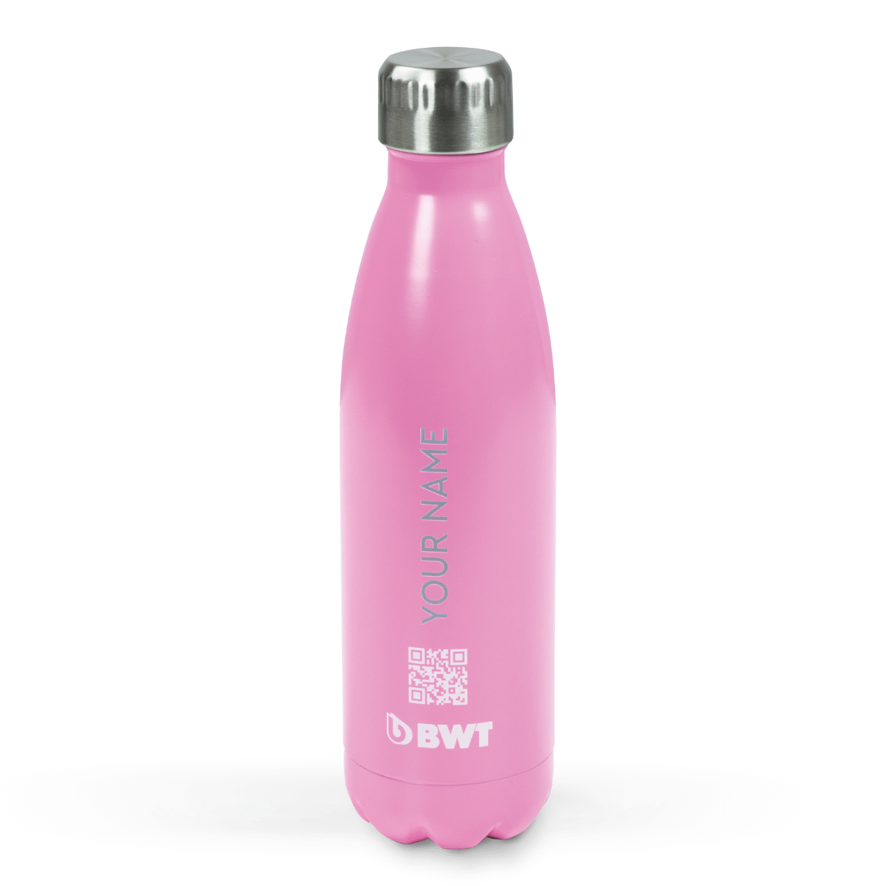 BWT Climate Bottle pink Rückseite inklusive gravierter Personalisierung