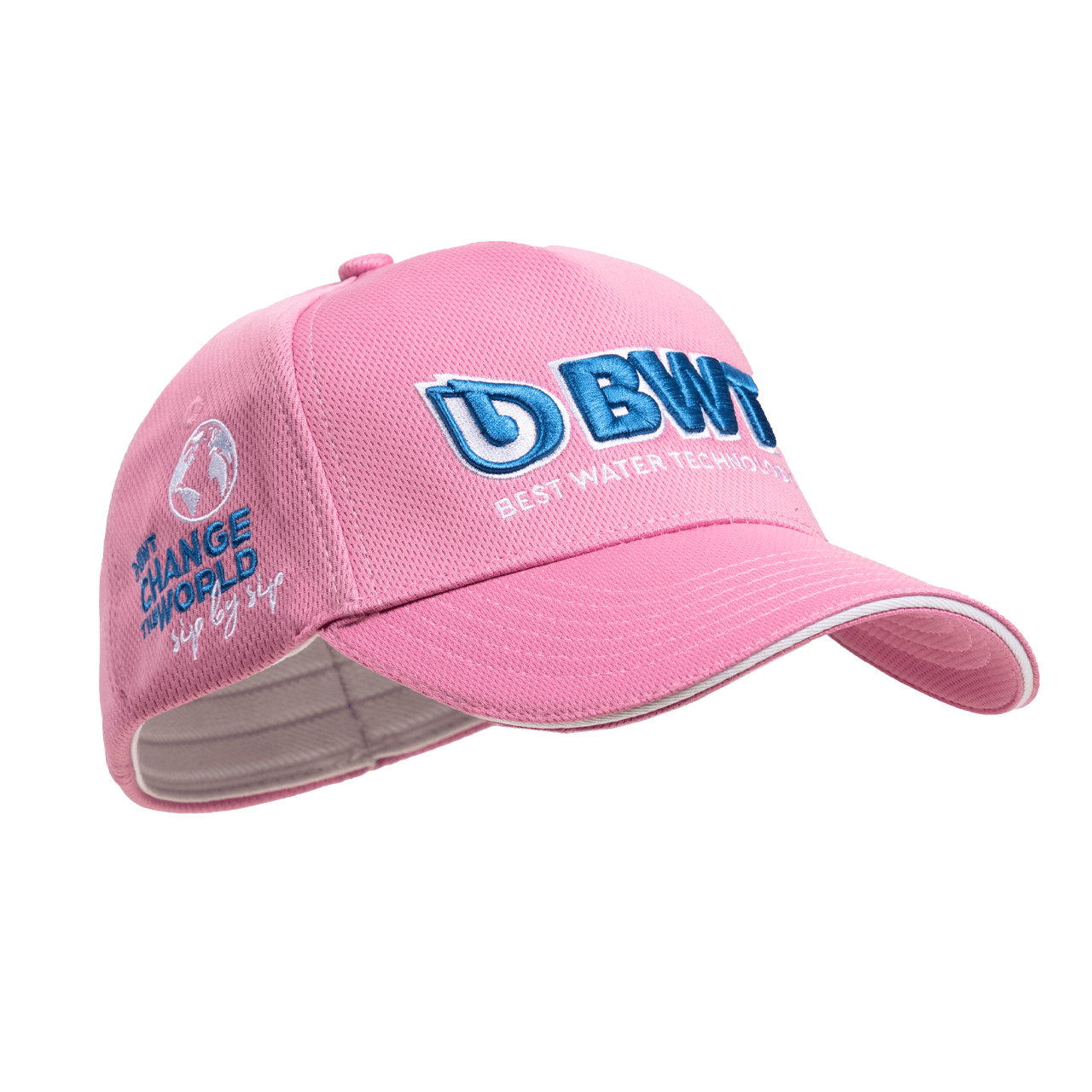 BWT Change the World Kappe in pink mit blauem BWT Logo