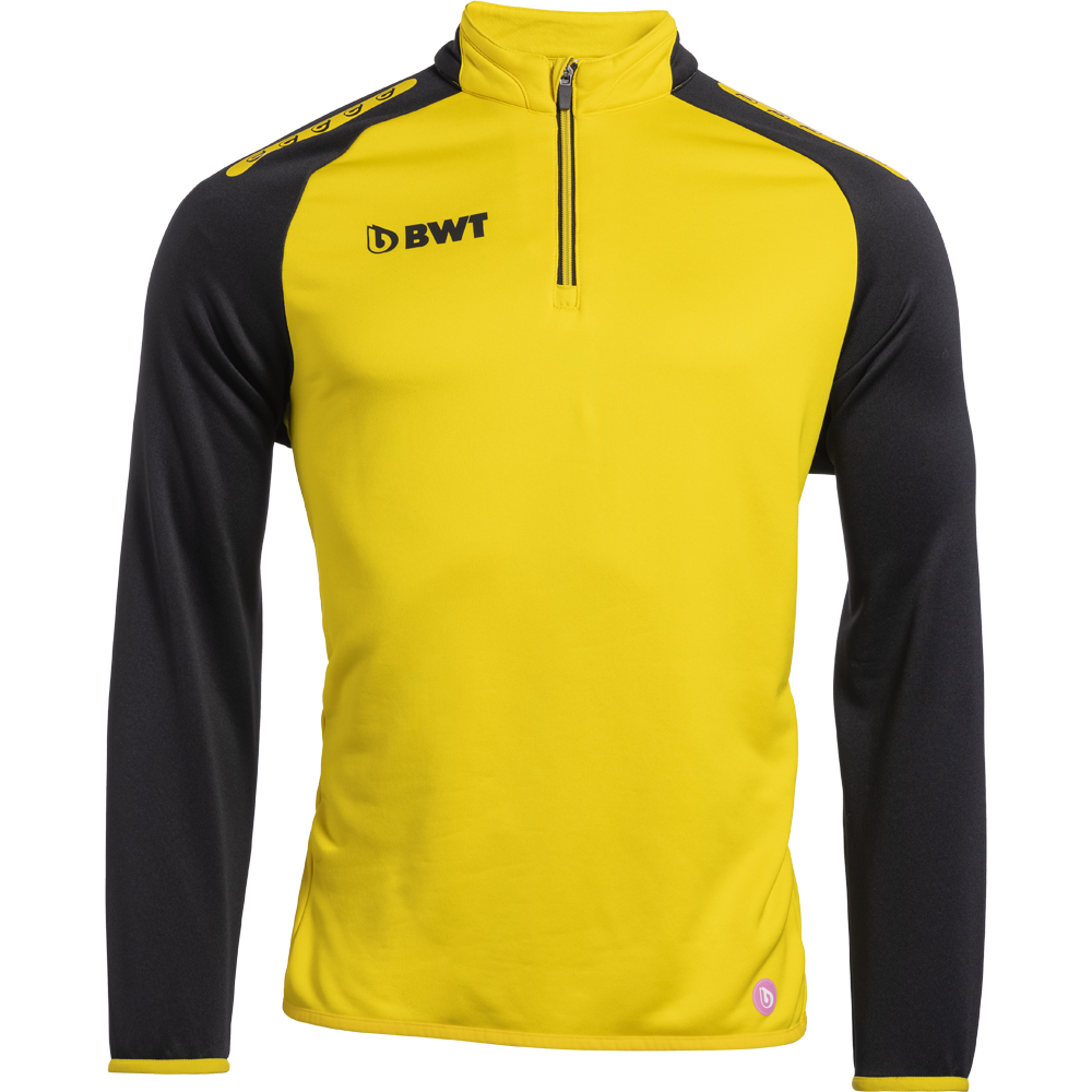 Langarm Trainingsjacke mit Zip-Top Verschluss in gelb von BWT